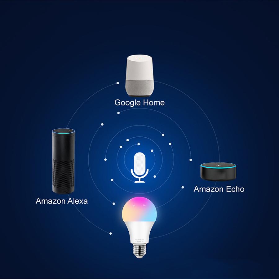 Multicolor Smart Light Bulb (E27 Base) Supports Alexa and Google Home Assistant
