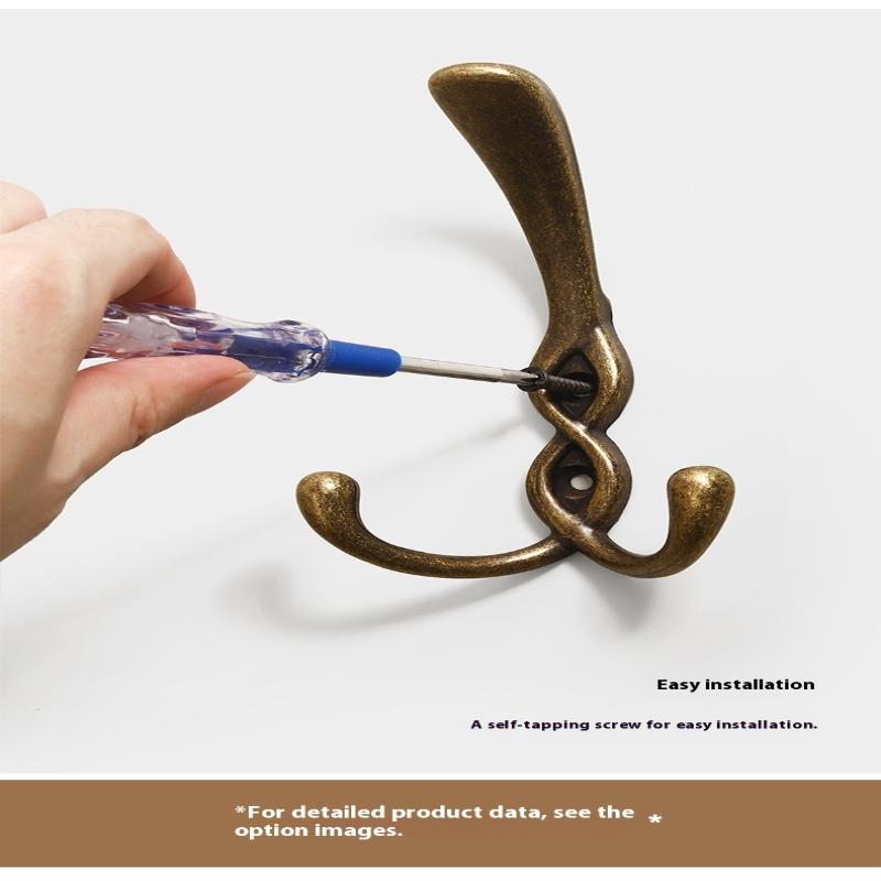 1Pcs Zinc Alloy Bronze Wall Mounted Hook Rustic Key Coat Bag Hat Hanger Robe Hooks Hanging Kitchen Bathroom Room Coat Rack Hooks