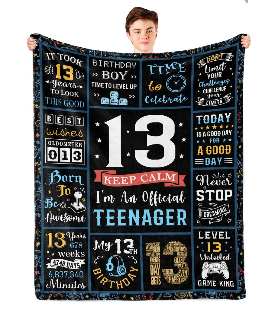 13. Geburtstag Geschenk Jungen Decke Cooles Geschenk 13 Jahre Alt Dekoration 60x50 Zoll