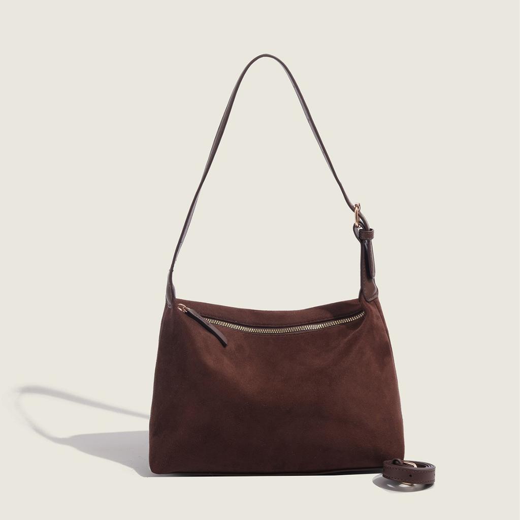 Wandering Bag Ladies' Autumn and Winter New Design Suede Frosted Suede Armpit Bag Vintage Commuter Dumpling Bag One-Shoulder Crossbody Bag