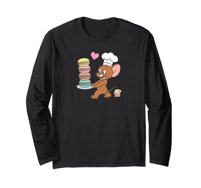 Tom und Jerry Macaron Liebe Langarm-T-Shirt