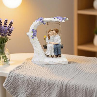 Wedding Gifts for Couple Home Decor Valentines Bedroom Kissing Swing Statue In Love