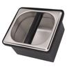 Coffee Knock Box Rubber Coffee Box with Removable Stainless Steel Ground Container for Cafe Bar