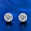 Oryginalne kolczyki Moissanite 0,5ct 925 Srebro Sterling Okrągłe kolczyki kwiatowe dla kobiet Panna Młoda Lśniąca biżuteria ślubna Prezenty