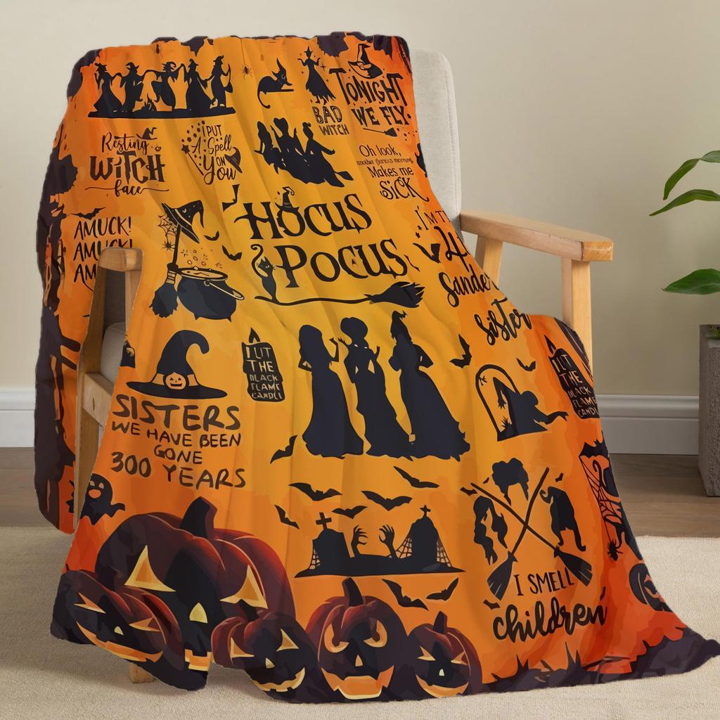 Halloween Creative Throw Blanket Flannel Print Blanket Super Soft Cozy Sofa Nap Blanket Home Blanket Perfect Home Gift for Her