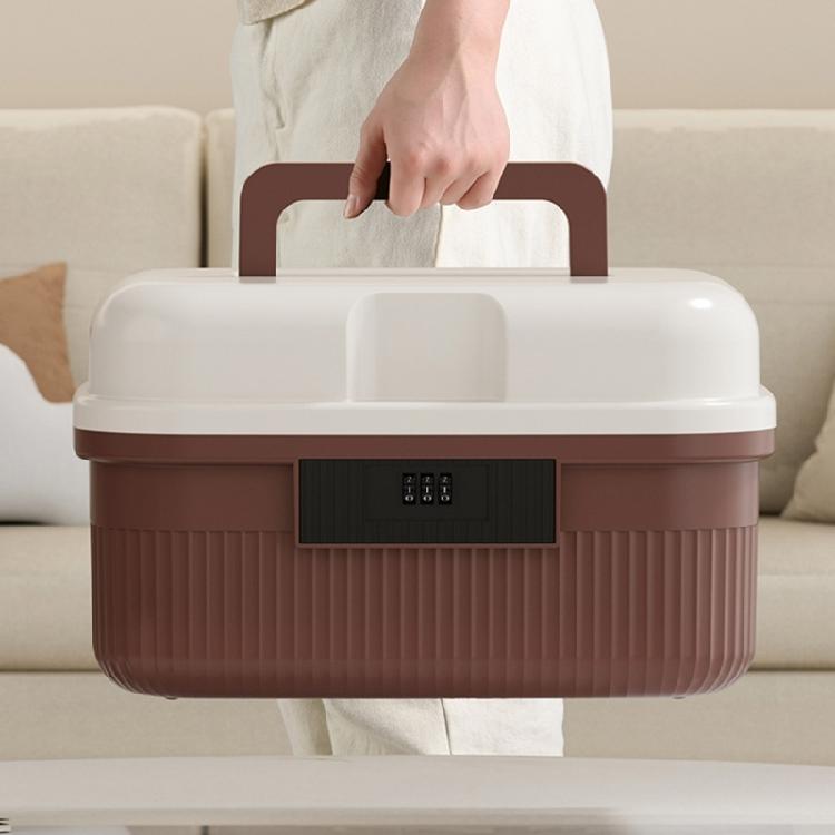 Private Document Storage Box With Combination Lock Water Resistant Construction Travel Ready ABS Durable Housing