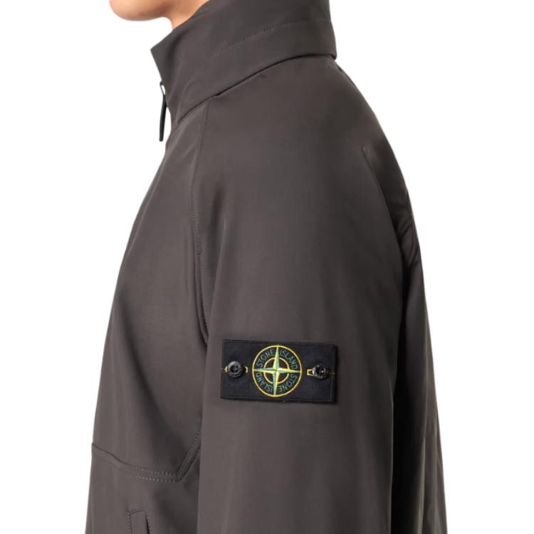 Stone Island SS25 Soft Shell Solid Color Casual Stand Collar Long Sleeve Windproof Waterproof Breathable Jacket Men jackets K1S1541000-10S0A22-V0065