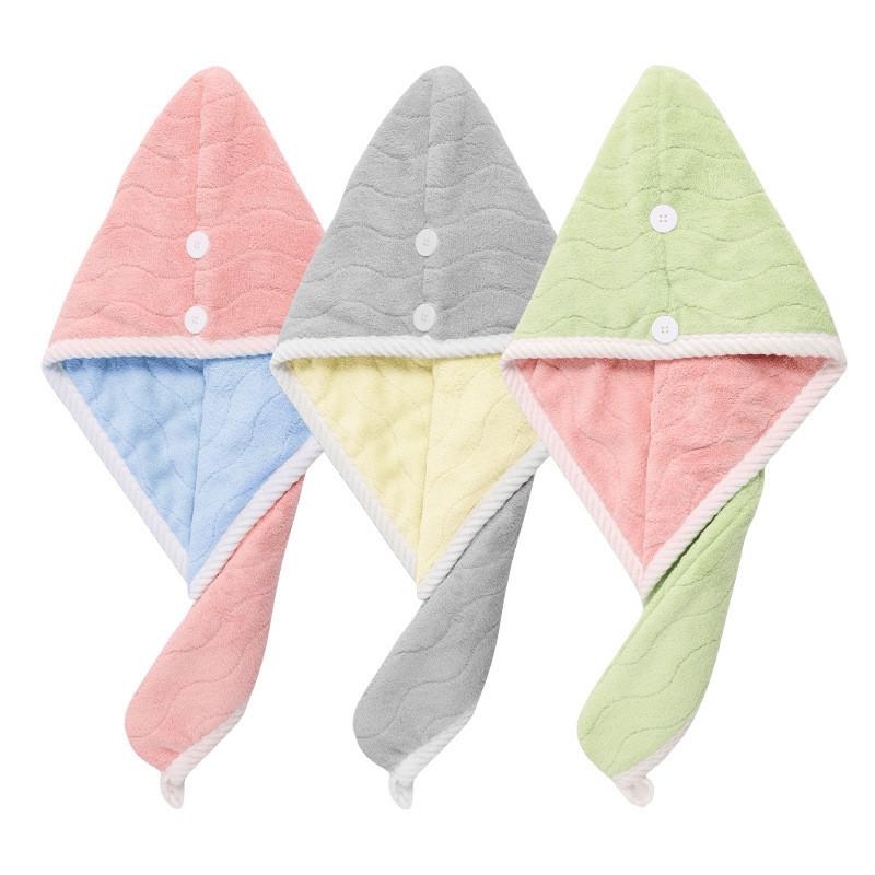 Hair Drying Cap Microfiber Towel With Double Layer Absorbent Soft Material For Spa And Shower Use