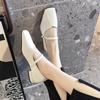 Women's Single Shoes Spring and Autumn New Low Heel Square Simple Mary Jane Shoes Casual Fashion Light Sweet Lolita Shoes