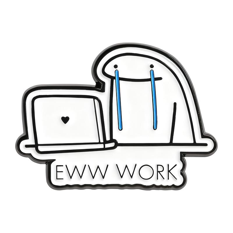 

Flork Memes Enamel Pins Ewww Work Crying Brooches Lapel Badges Clothes Funny Cute Cartoon Jewelry Gift for Friends