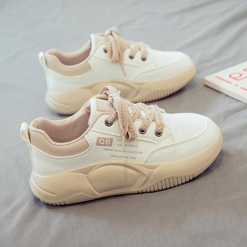 Spring White Shoes Women's Shoes New Internet Celebrity Hot-soled Thick-soled Board Shoes Soft-soled Casual Mother's Shoes Spring and Summer