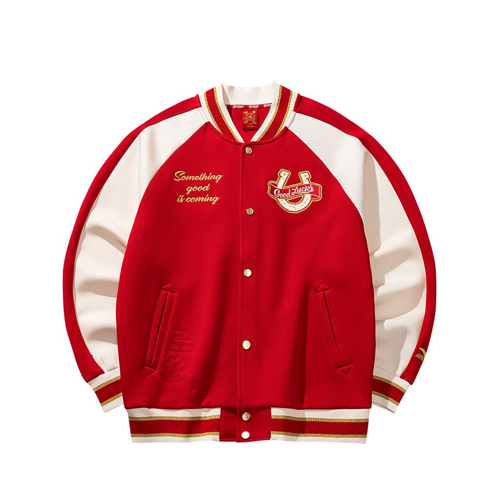 Anta Good Things Happen Mens Knitted Sports Jacket Men jackets Deep-Red 152618709S-1