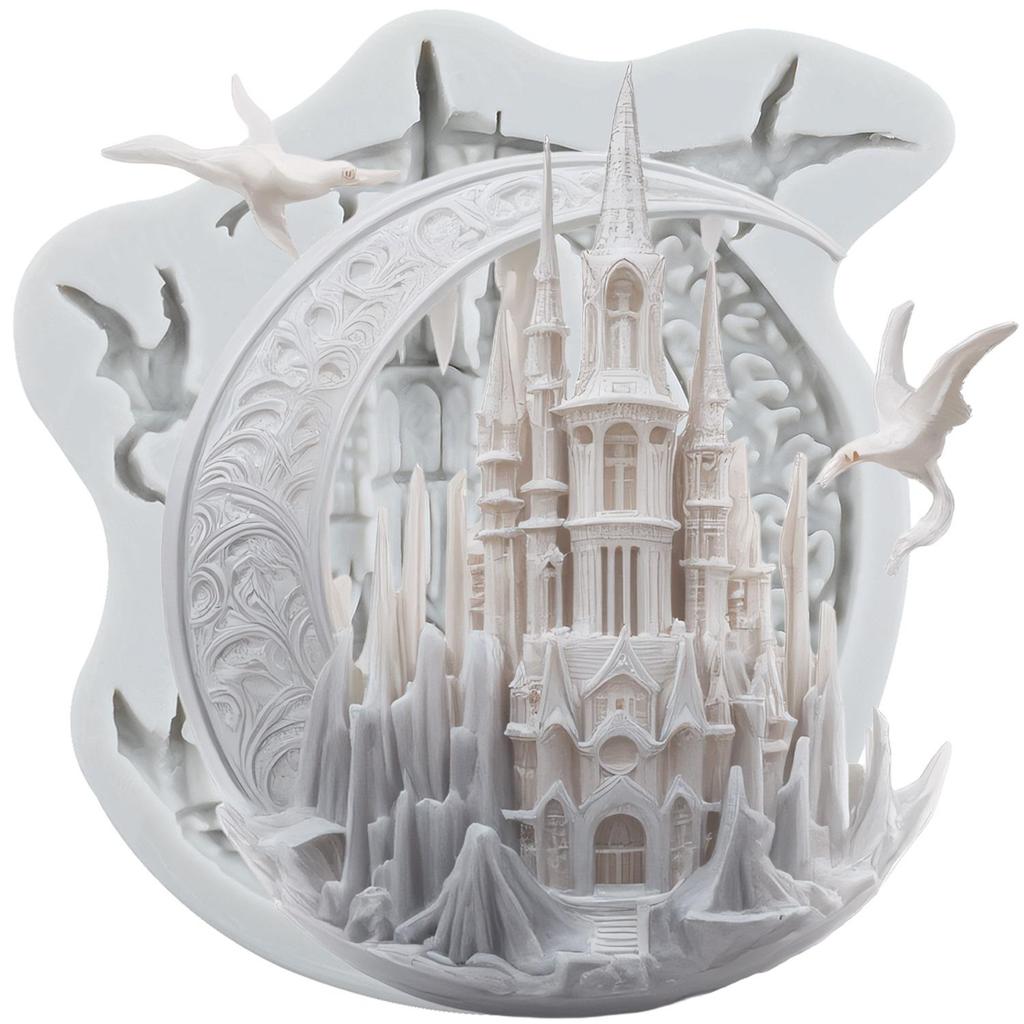 Castle Silicone Mold Moon Castle Fondant Molds Cake Decorating Tools Theme Cake Dessert Decorated Chocolate Candy Mold