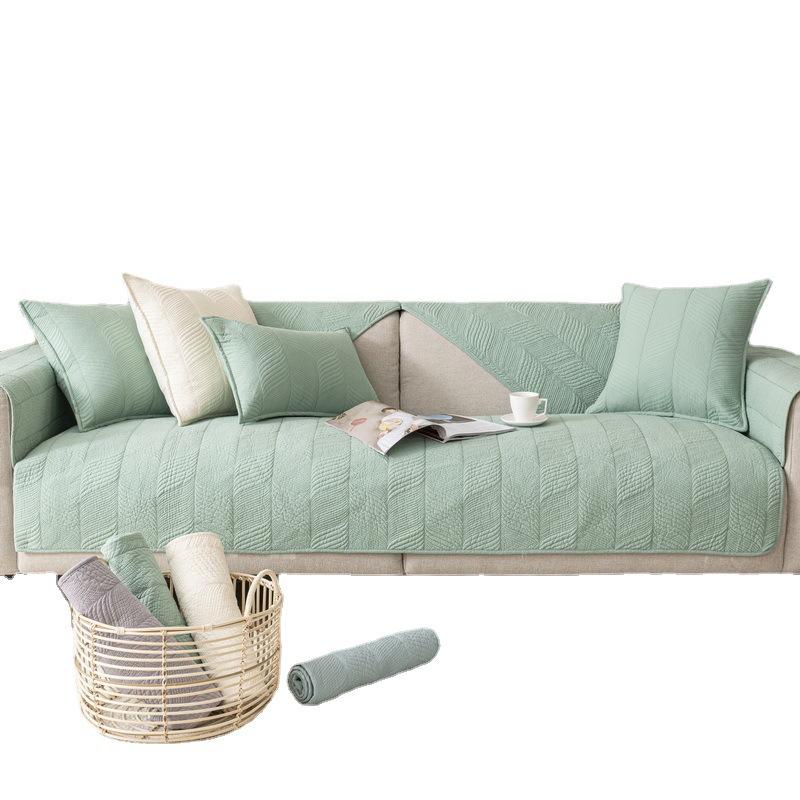 Four Seasons Universelles Sofakissen aus Baumwolle, gestepptes Stoffkissen, nordisches, einfaches, rutschfestes, einfarbiges Sofabezug