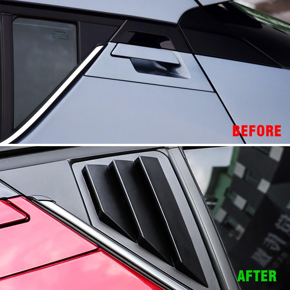 Car Rear Window Cover Window Sticker Triangle Blinds Trim for Toyota C-HR CHR C HR 2016-2022 2pcs/set Accessories