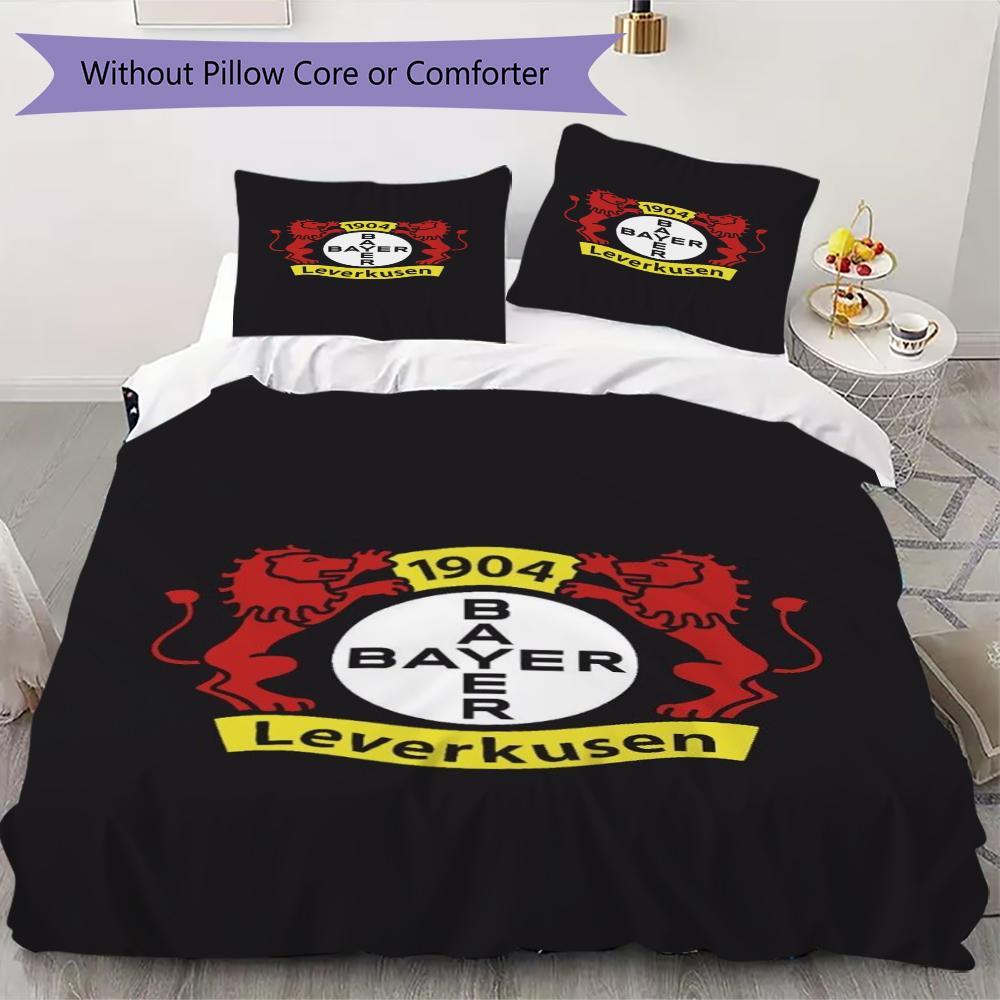 Bayer 04 Leverkusen Pattern Bedding uilt Set uilt Cover Pillowcase Home Decoration Birthday Gift (1 * duvet cover + 2 * pillowcase without core) 135x200cm