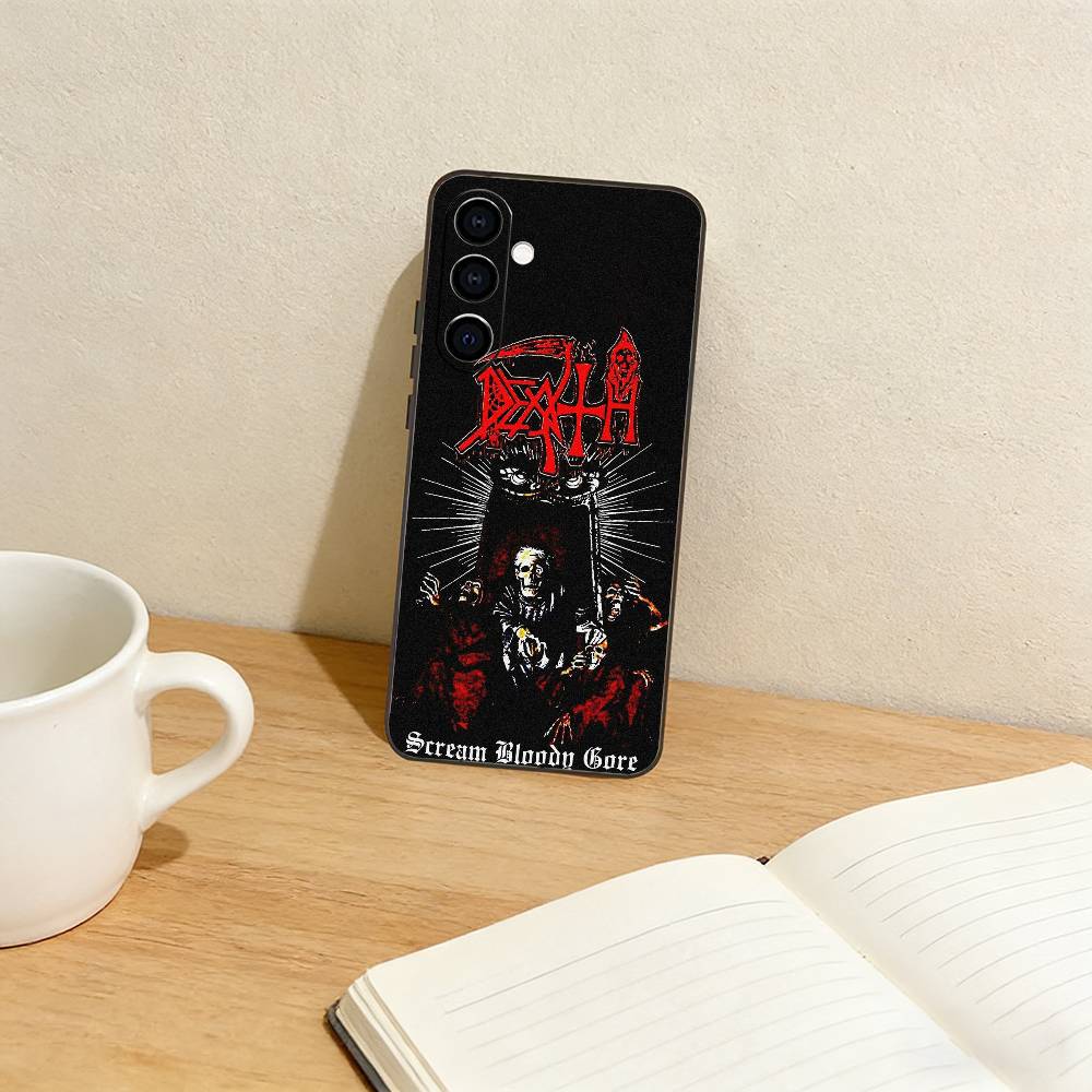 Metal B-Band D-Death Phone Case For Samsung Galaxy A73,A72,A71,A70,A53,A52,A51,Others Soft Black Cover