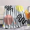 1PC Abstract Shapes Printed Flannel Blanket Suitable For All Seasons for Lunch Break Warmth and Comfort Birthday Gifts Gifts