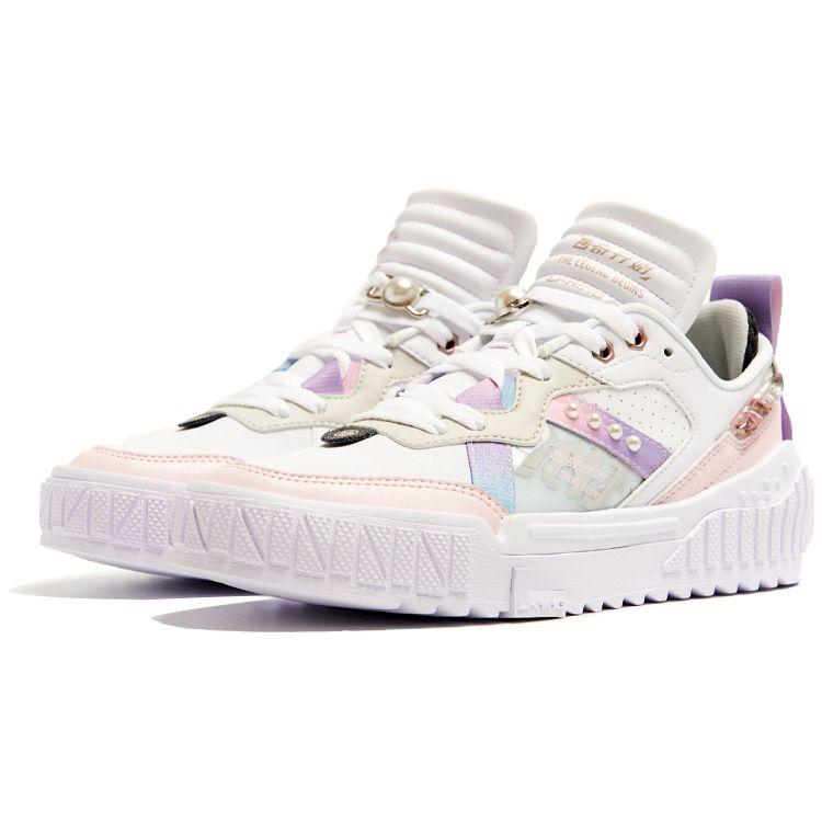 Li Ning 001 Unblock Non-Slip Wear-Resistant Low-Top Skate Shoes Women skate shoes Cherry-Blossom-Pink AGCR346-2