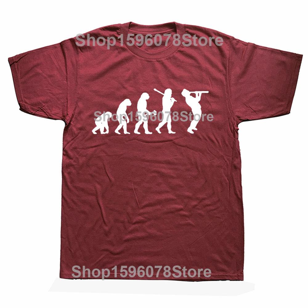Clarinet Oboe Player Clarinetist Oboist Evolution Print T-Shirt Summer Casual Top Tee Printed T Shirt Fashion
