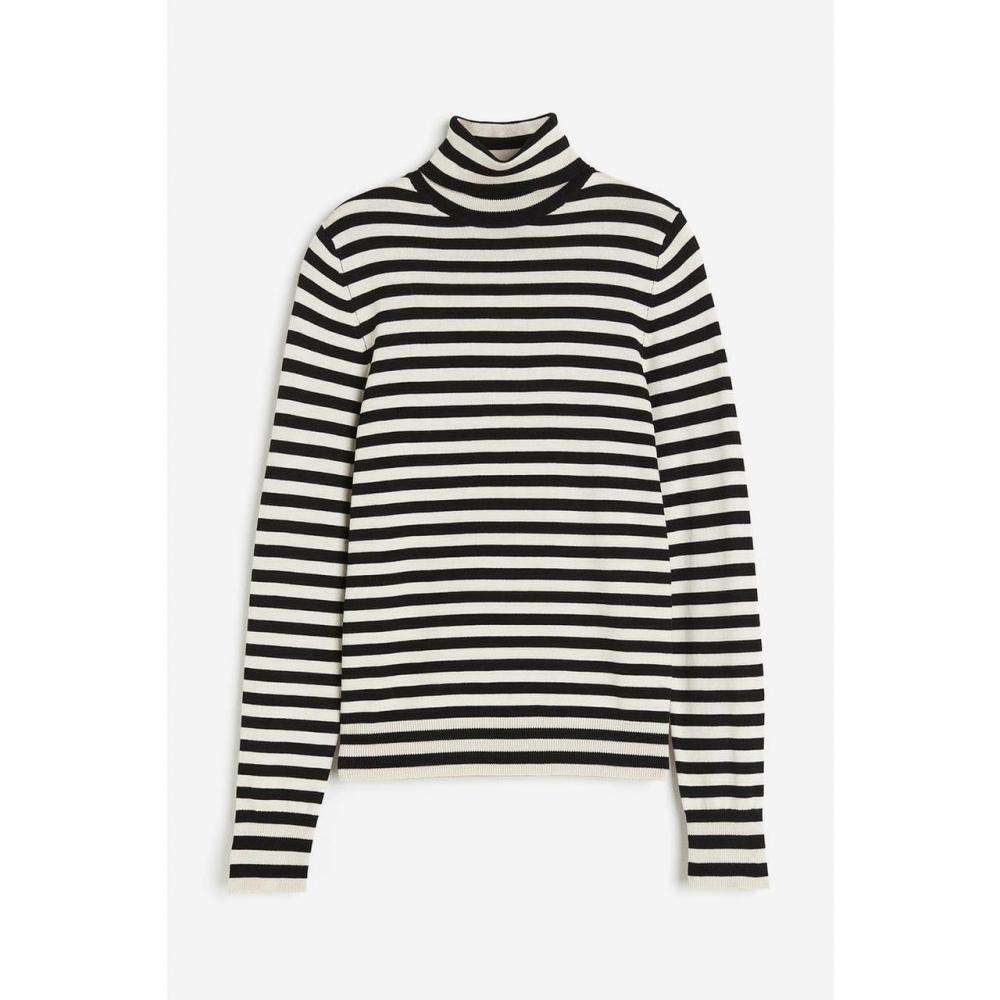 Suéter de cuello alto H M negro crema 1176748003 comprar a buen