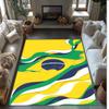 Brazil National Football Team Printed Flannel Area Rug Non Slip Soft Polyester Floor Carpet Indoor Decor Mat for Bedroom Living Room Sofa