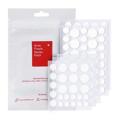 24/36 Parches Parches hidrocoloides para espinillas Forma circular Blanca Resistente al agua Tratamiento para espinillas Parches correctores