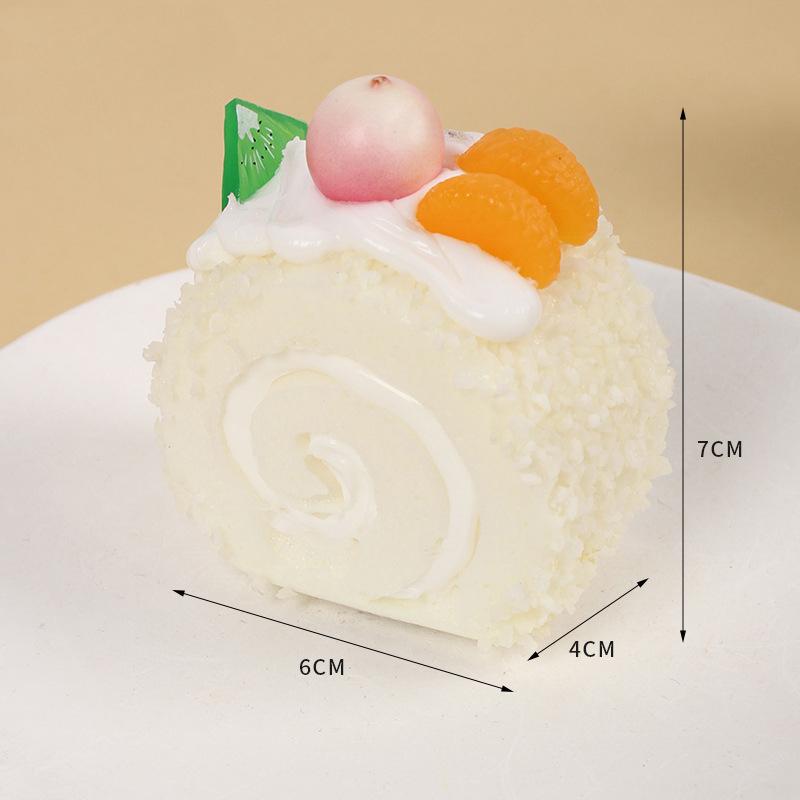 

Realistic Fake Cake Resin Swiss Roll Dessert Model for Photography Prop Vintage Bakery Window Display Kitchen Decor Faux Food
