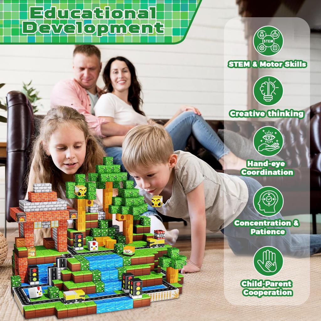 150 Pcs Magnetic Building Educational Toys for Boys and Birthday Christmas Gift Blocks, Kids, Girls, Gift,