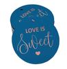 Inkdotpot 100 - Confezione da 100 etichette in carta stagnola color oro vero Love Is Sweet bomboniera da appendere