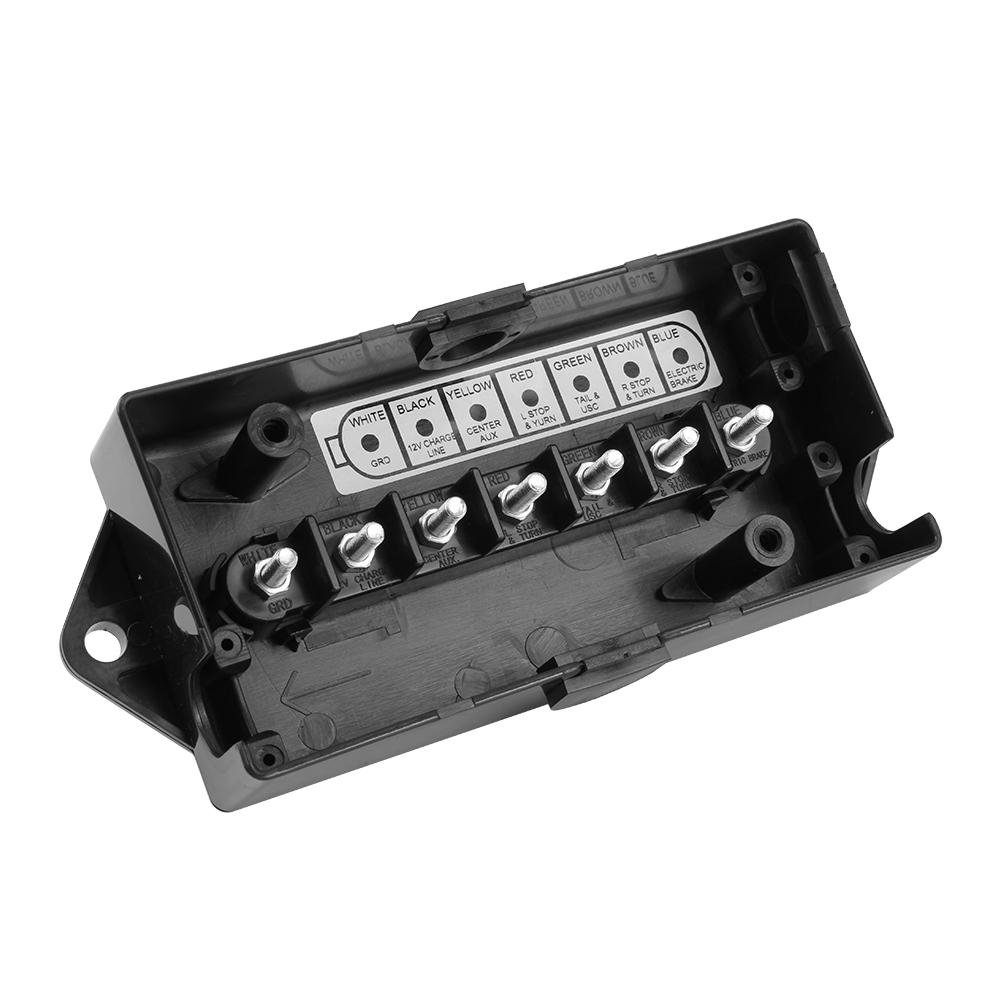 7 Way Weatherproof Trailer Plug Wiring Electrical Wire Cord Junction Box