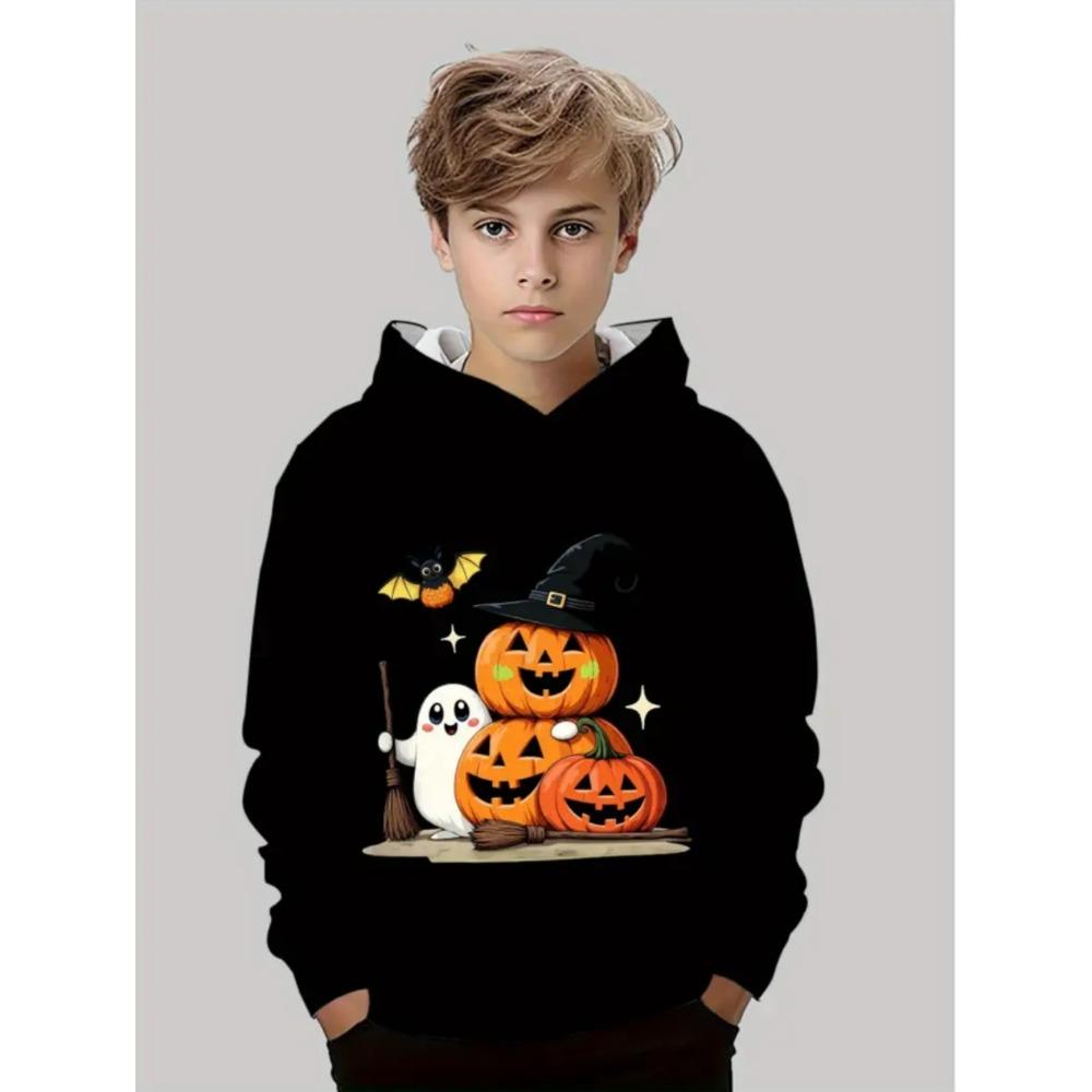 Latest Halloween Series New Pumpkin Head Hoodie 3D Print Autumn Pullover Casual Comfortable Sports Parent-Children's Clothing