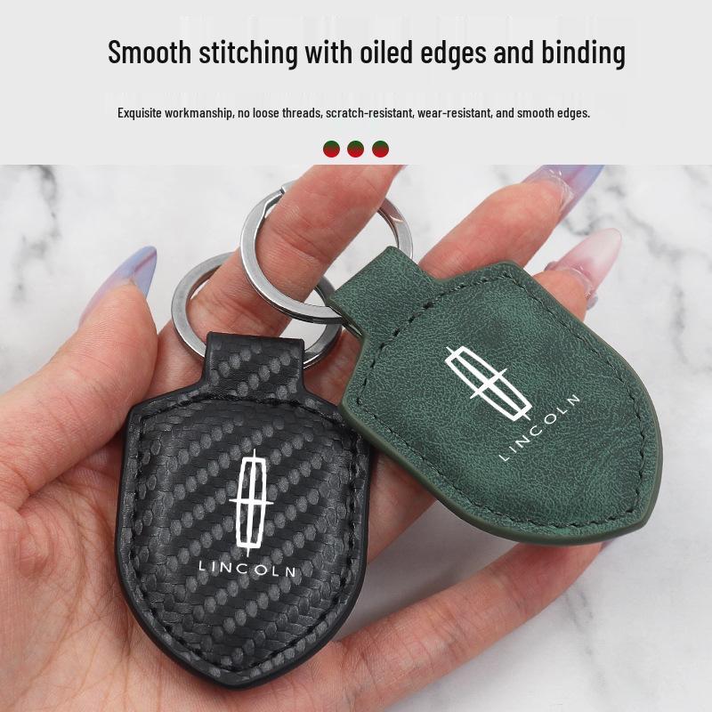 Lincoln Adventure MKC Aviator MKT Keychain: Carbon Fiber Leather Shield Pendant for Men & Women.