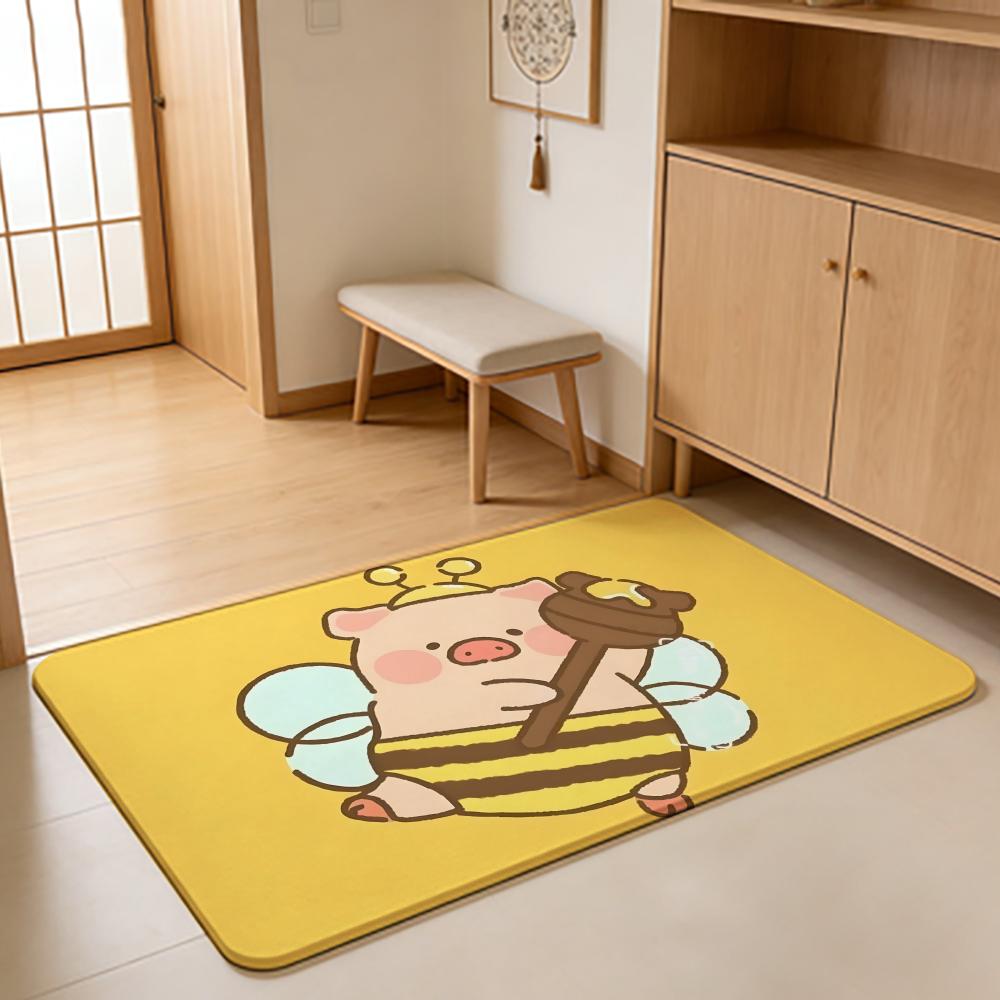 Anime  L-LuLu Floor Mat Absorbent Floor Mat Non-Slip Entrance Rug for Bathrooms Restrooms and Toilets