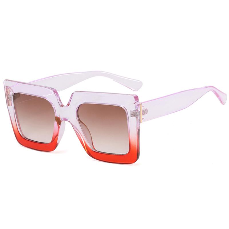 

Trendy Square Sun Glasses Frame Oversized Frame Simple Anti-Blue Light Ins Shape Glasses Frame Gradient Sunglasses Female only 1pcs sunglasses