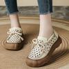 Ganzkalbsleder Sommer Neu Atmungsaktiv Lässig Lochschuhe Hohl Mutter Schuhe Rutschfest Muffin Dicksohlige Ledersandalen Damen