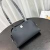 New First-layer Cowhide Splicing Canvas Tote Bag Shell Bag Retro Underarm Bag Shoulder Handbag Women