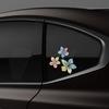 3pcs Floral Car Stickers - Glittering Rhinestone Self-Adhesive Decals, Vibrant Colorful Flower Design for Cars, Motorcycles