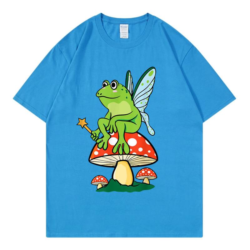 Delicious Mushroom and Frog Anime Short Sleeve Tshirt for Unisex and Unisex Summer Youth Student Casual Loose Top