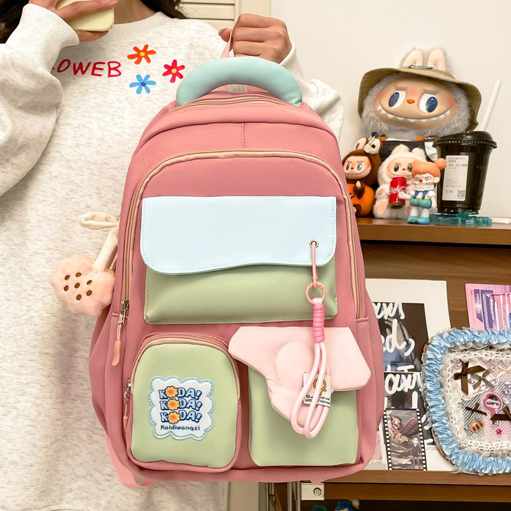 Schoolbag High Value Backpack Sweet Girl Ins Style Niche Middle School Student High School Student Schoolbag Large Capacity Casual Backpack