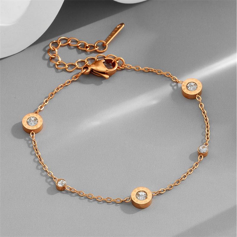 New Butterfly Roman Digital Love Micro-inlaid Zircon Titanium Steel Colorfast Luxury Ins Niche Exquisite Valentine's Day Gift
