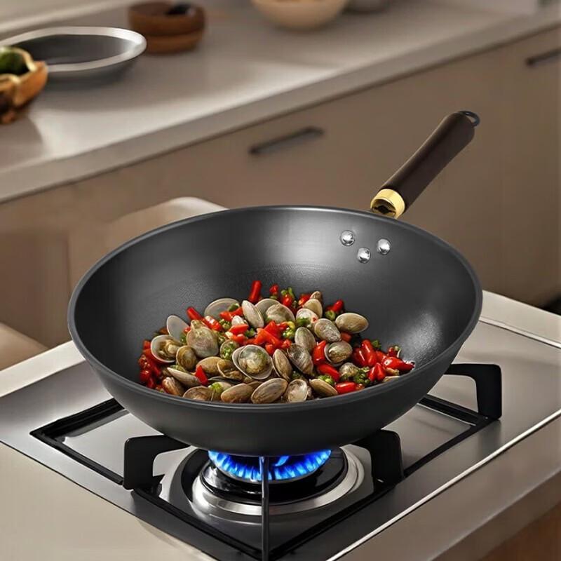 COOKER KING Blazing Flame Uncoated Wrought Iron Wok