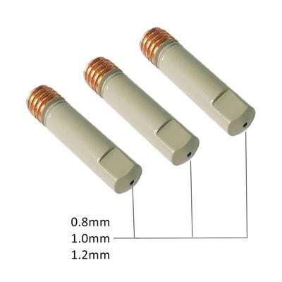 5Pcs Coating Protect Welding Contact Tips 0.8/1.0/1.2mm 25mm M6 MIG Nozzle Tip Conductive Copper Welding Tool Parts