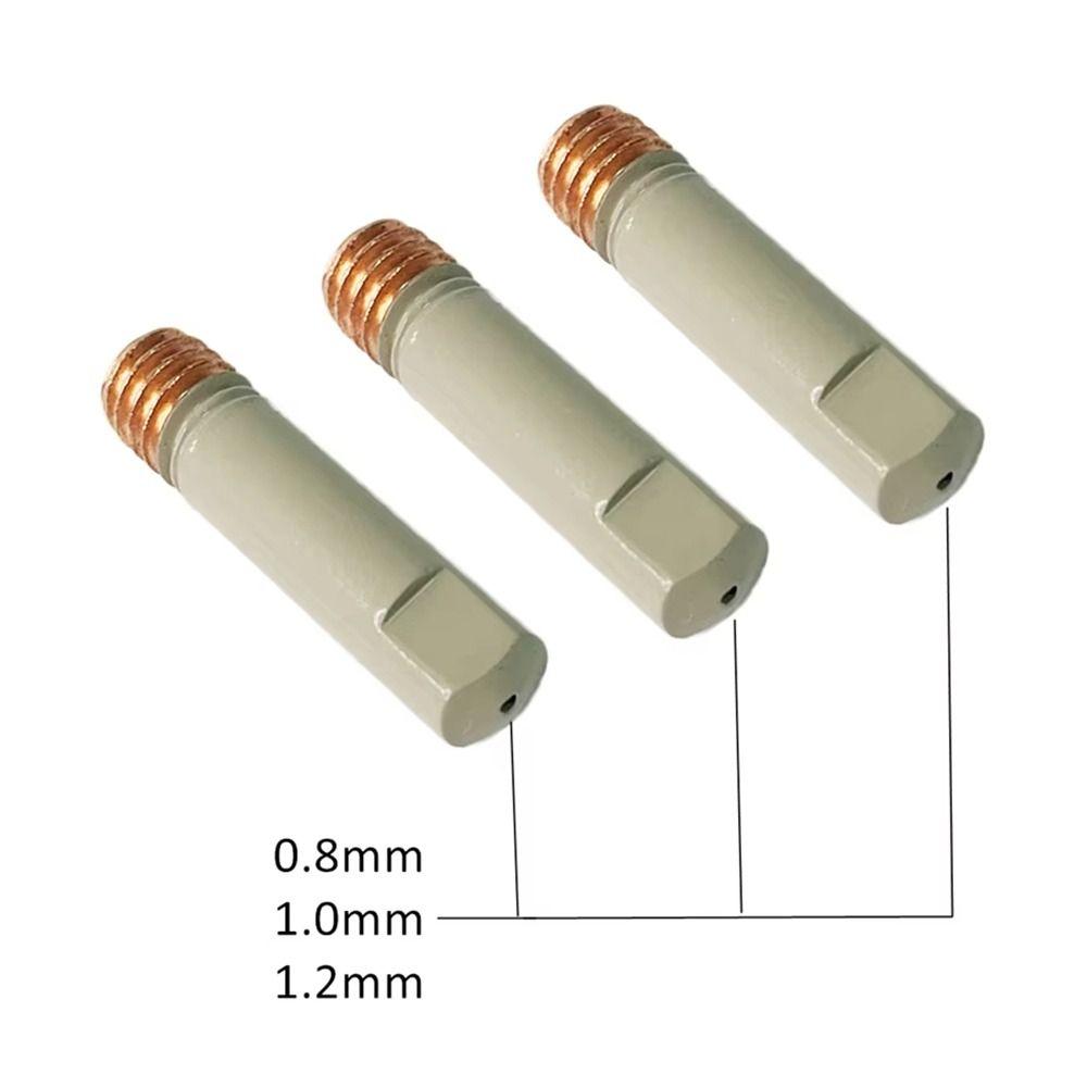 5Pcs 25mm M6 Welding Contact Tips 0.8/1.0/1.2mm Welding Tool Parts MIG Nozzle Tip for MB-15AK 14AK