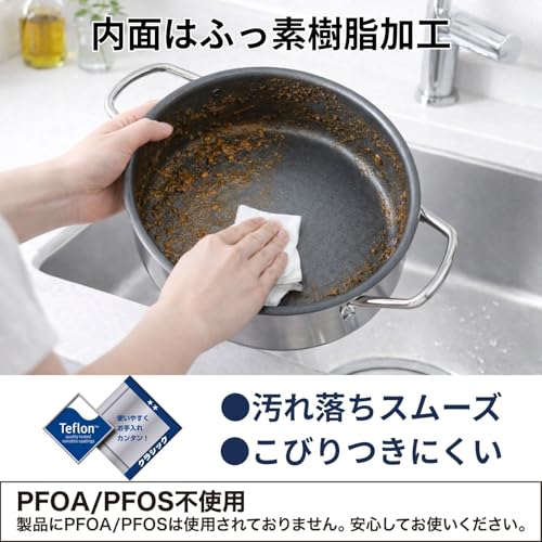 Urushiyama Metal Industry Duo IH Double-Handled Pot, 22cm, DUO-22W