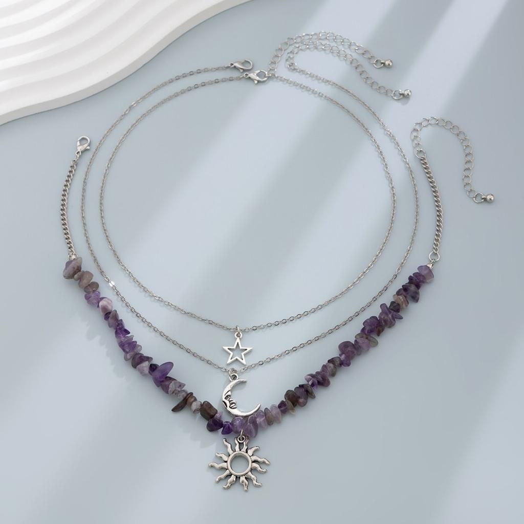 Irregular Gravel Necklace, Pendant Stacked Necklace