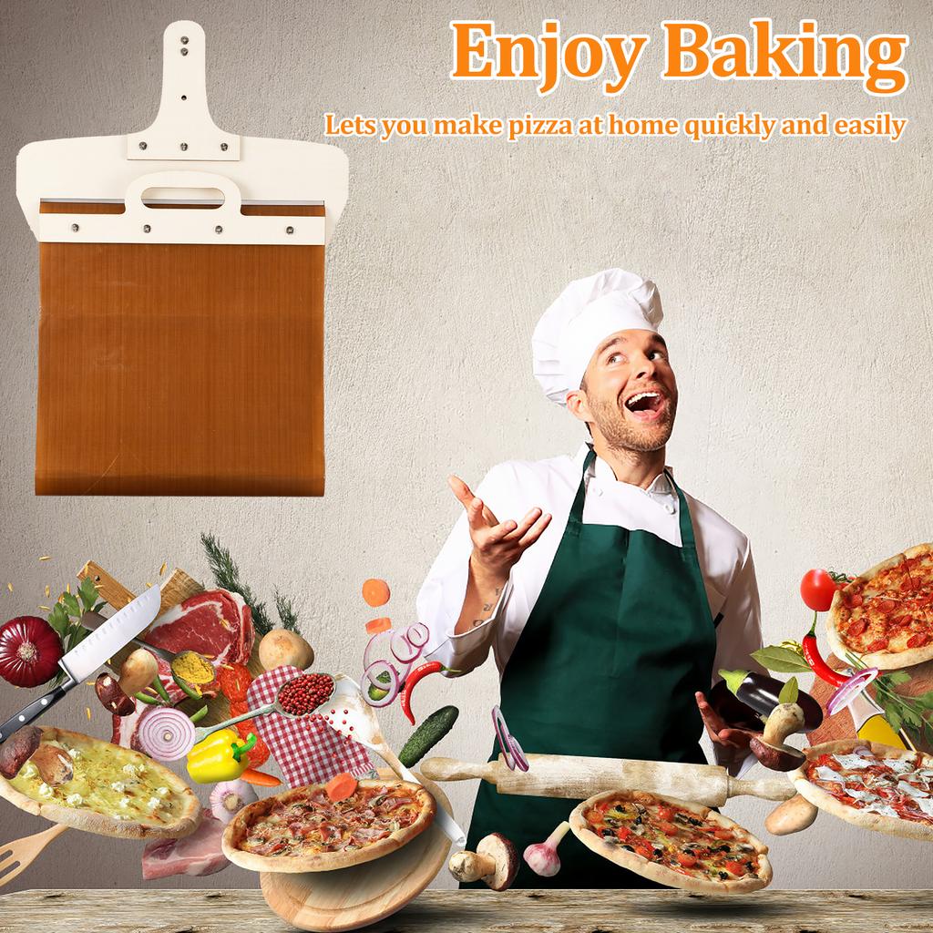 Sliding Pizza Peel Non-Stick Sliding Pizza Shovel with Detachable Wood Handle Effortless To Clean Sliding Pizza Paddle for Oven
