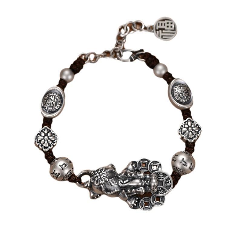 Xiangxu2024New Pixiu Bracelet for Men, Vintage Chinese Style Mantra Bead Bracelet, Multi-Treasure Bracelet, Direct Sale