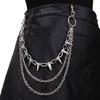 Rocker Metal Chain With Spikes For Pants Belts And Purse Charm Secure Fastening Detachable Waist Decoration Chain
