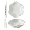 1 Pc Lotus Ring Clamp  Small Key Bowl  Ceramic Trinket Tray Jewelry Tray  Necklace Earrings for Mom Friend Sister  White. All Jewelry Not Included.